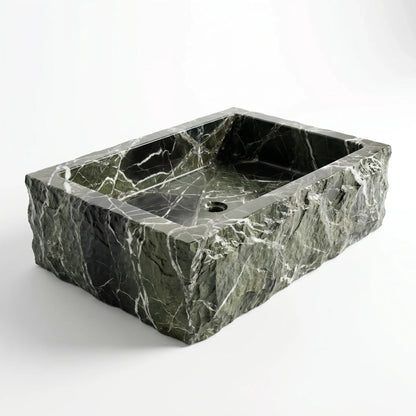 RMD-167 Round Green Marble Vessel Sink Basin