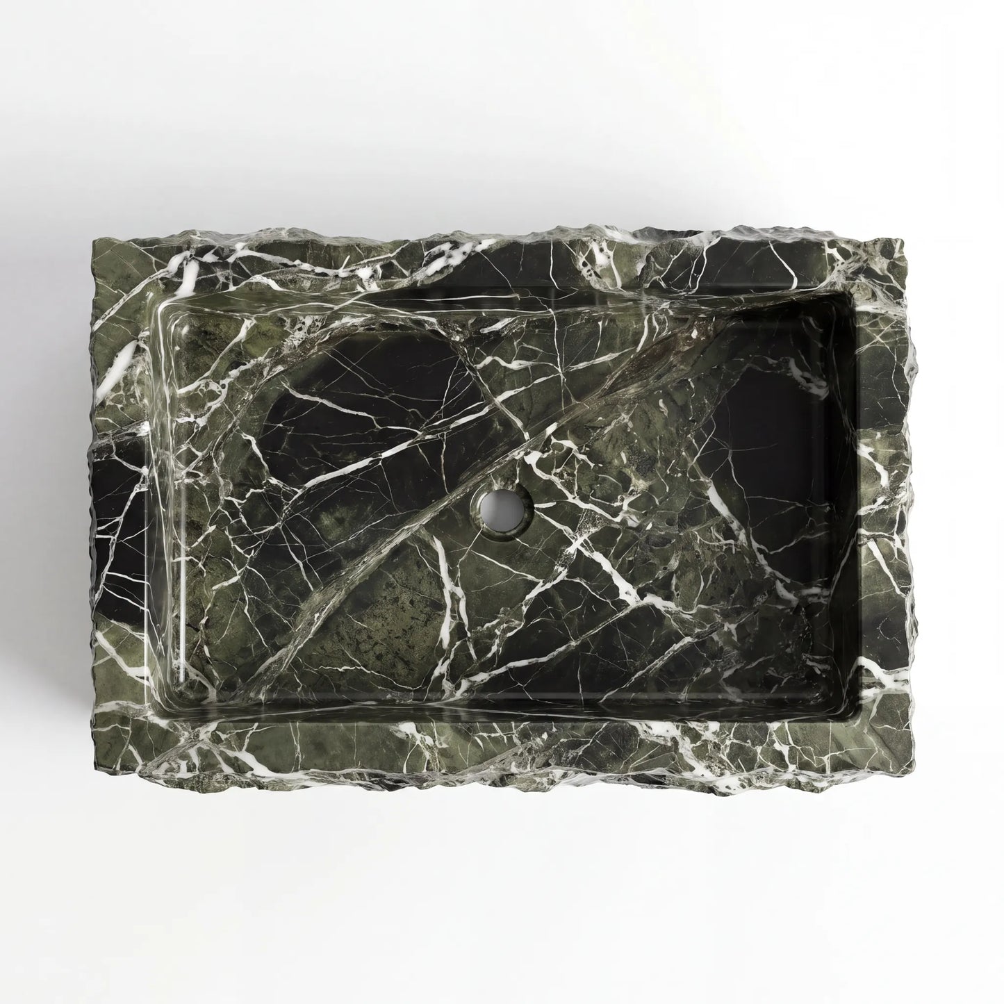RMD-167 Round Green Marble Vessel Sink Basin