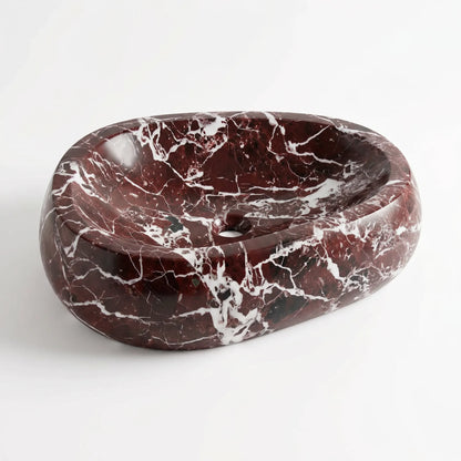 RMD-168 Round Rosso Levanto Vessel Sink Basin