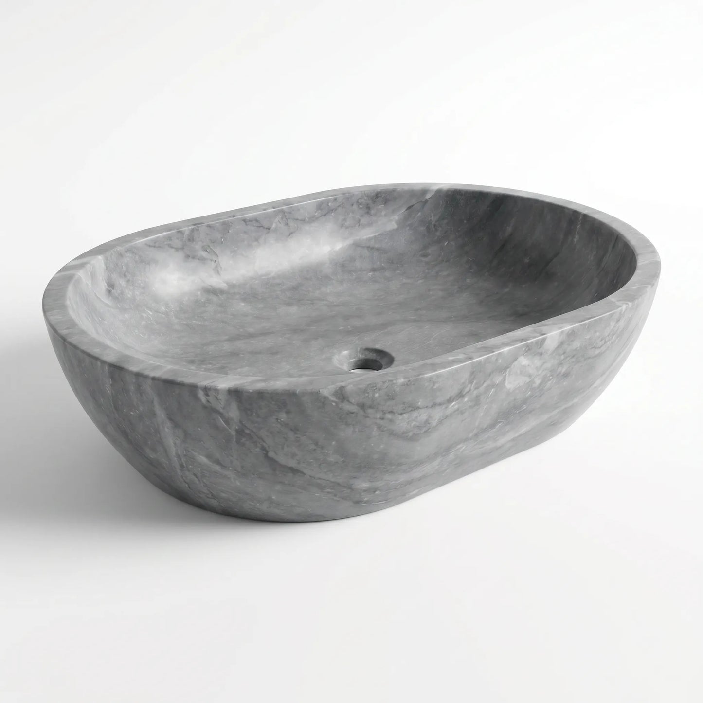 RMD-169  Round Grey marble Vessel Sink Basin
