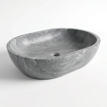 RMD-169  Round Grey marble Vessel Sink Basin