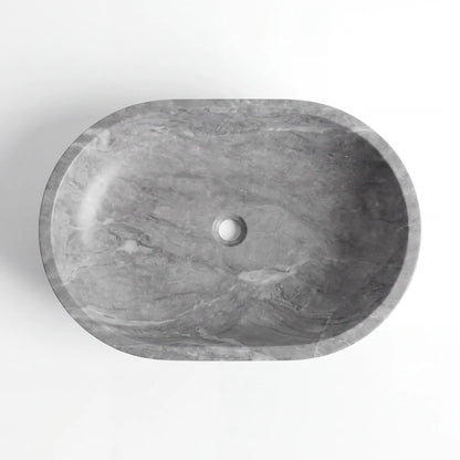 RMD-169  Round Grey marble Vessel Sink Basin