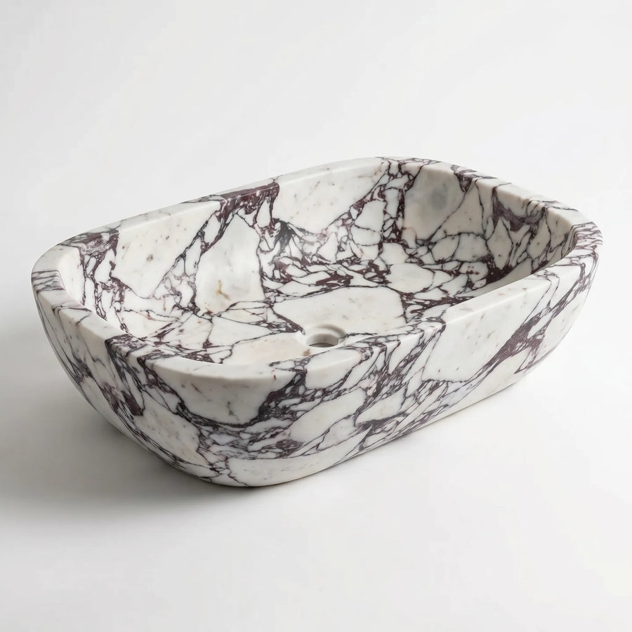 RMD-171  Square Calacatta viola Vessel Sink Basin