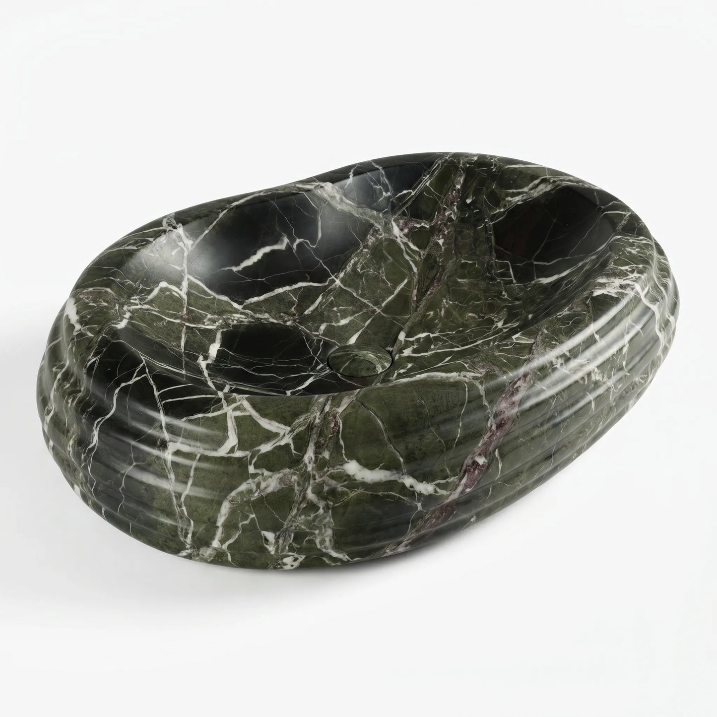 RMD-172 Rectangle Green Marble Vessel Sink Basin