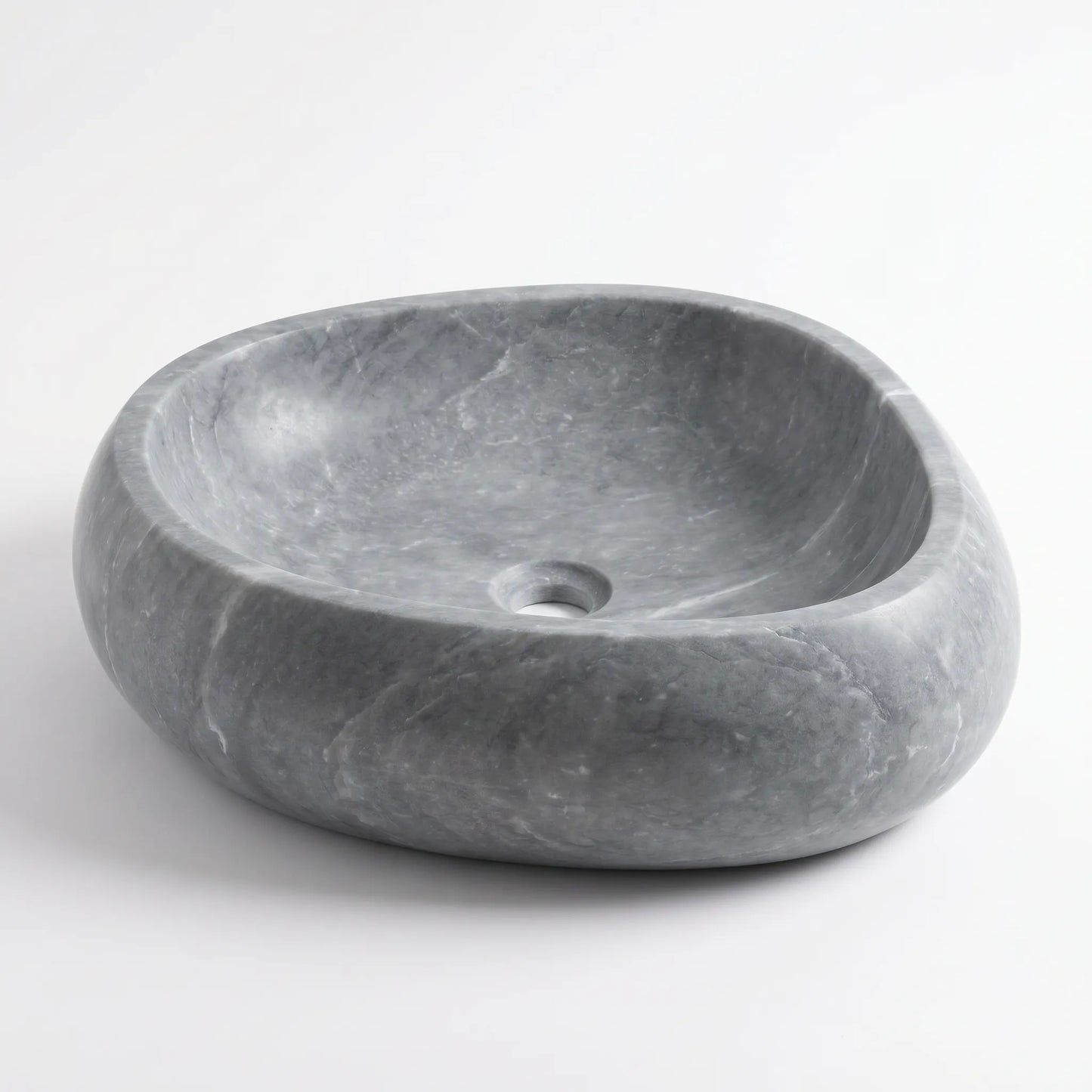 RMD-173 Round Grey Marble Vessel Sink Basin