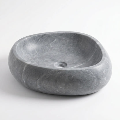 RMD-173 Round Grey Marble Vessel Sink Basin