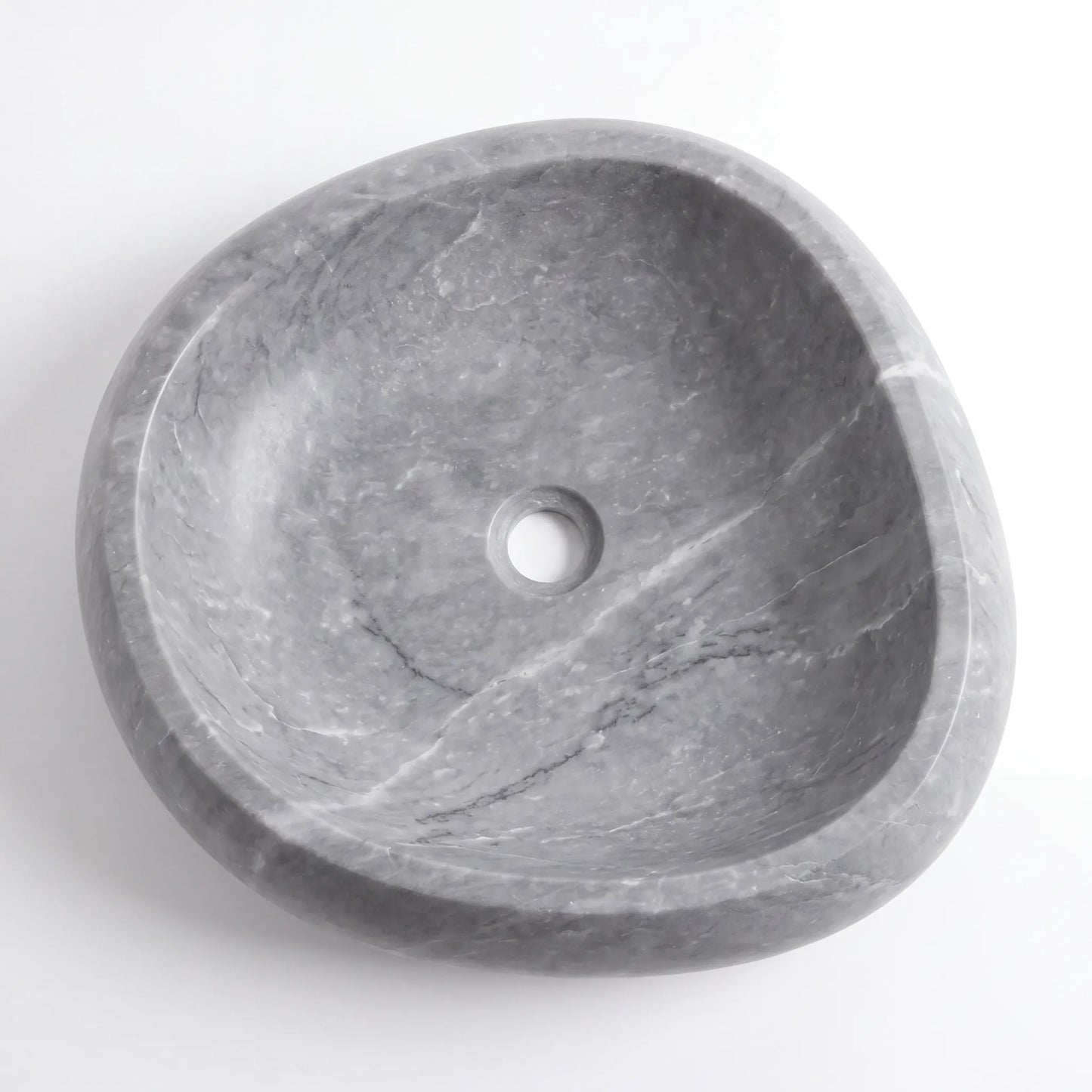 RMD-173 Round Grey Marble Vessel Sink Basin