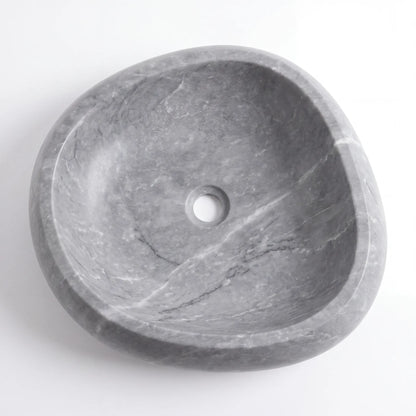 RMD-173 Round Grey Marble Vessel Sink Basin