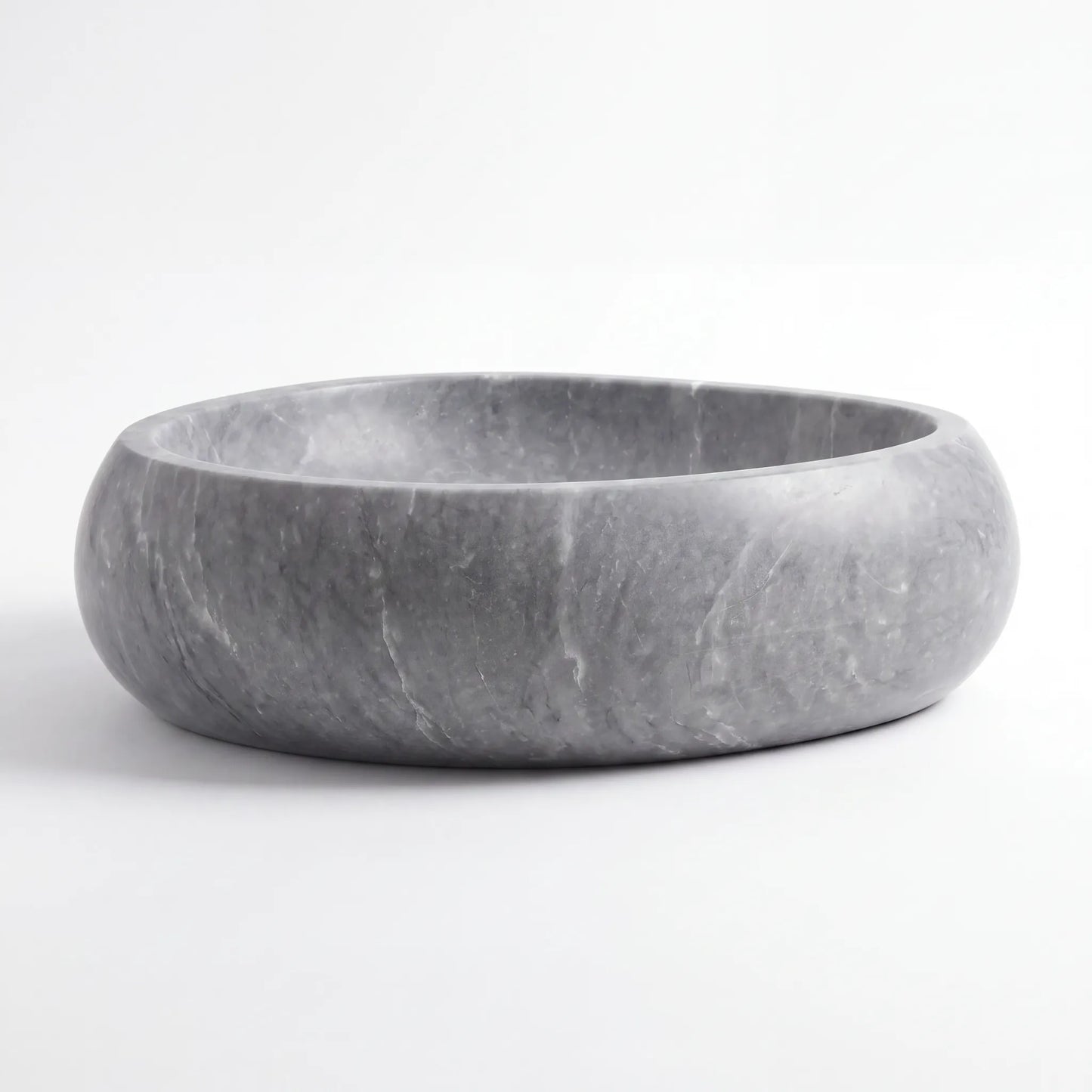 RMD-173 Round Grey Marble Vessel Sink Basin