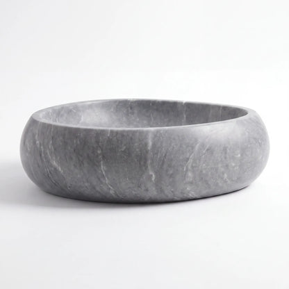 RMD-173 Round Grey Marble Vessel Sink Basin
