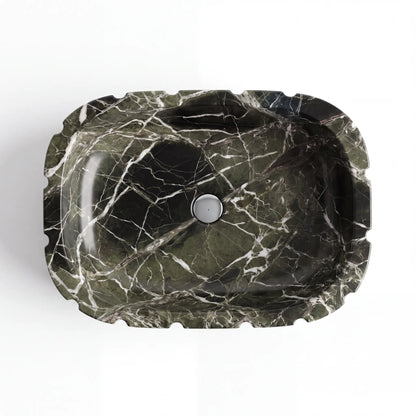 RMD-174 Oval Green Marble Vessel Sink Basin