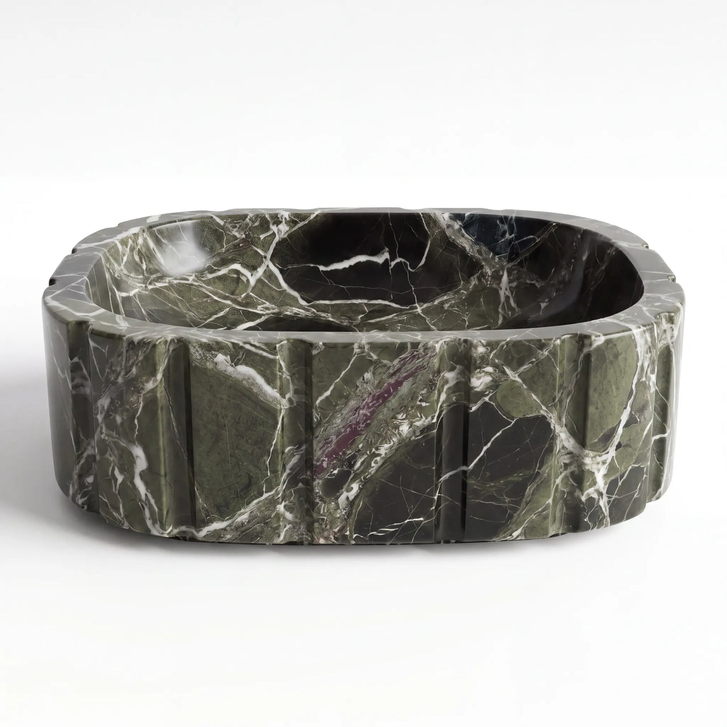 RMD-174 Oval Green Marble Vessel Sink Basin