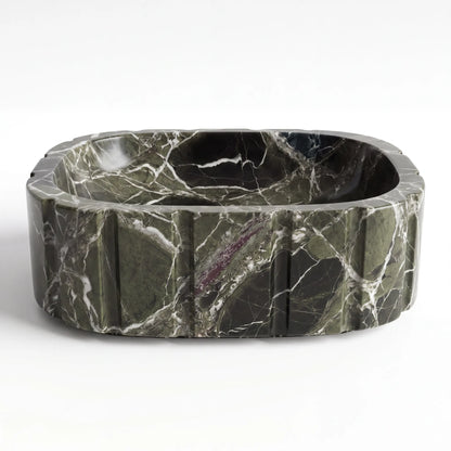 RMD-174 Oval Green Marble Vessel Sink Basin