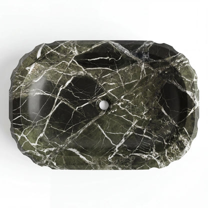 RMD-176 Oval Green Marble Vessel Sink Basin