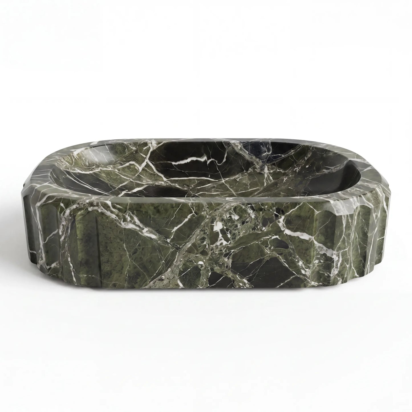 RMD-176 Oval Green Marble Vessel Sink Basin