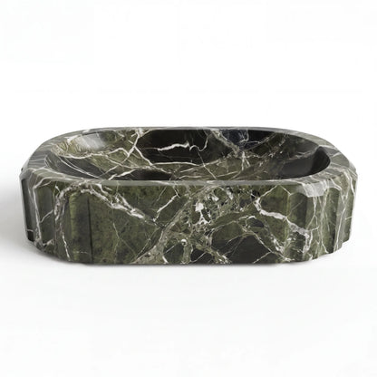 RMD-176 Oval Green Marble Vessel Sink Basin