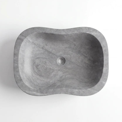 RMD-177 Round Grey Marble Vessel Sink Basin