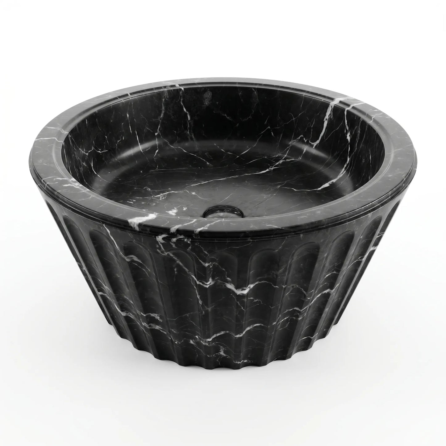 RMD-178 Round Nero Marquina Vessel Sink Basin