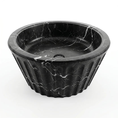 RMD-178 Round Nero Marquina Vessel Sink Basin