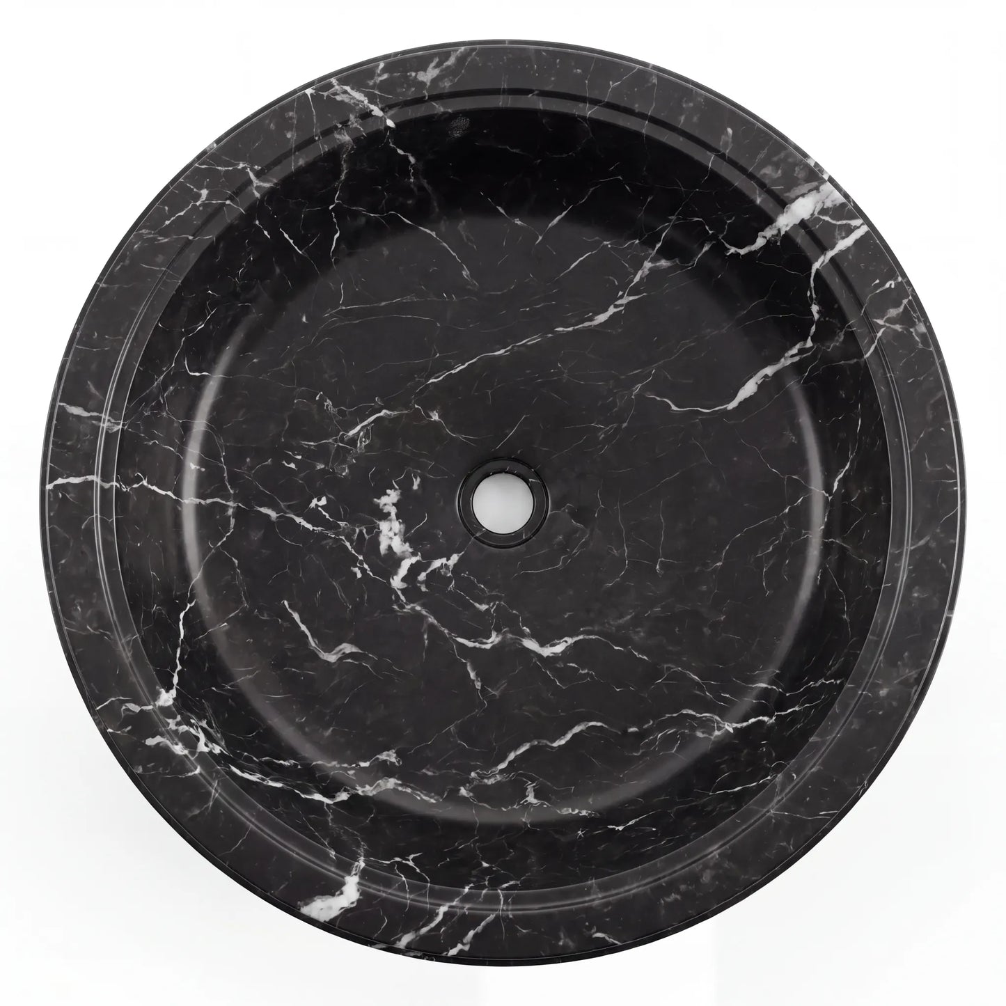 RMD-178 Round Nero Marquina Vessel Sink Basin