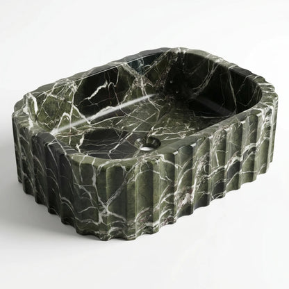 RMD-179 Round Green Marble Vessel Sink Basin