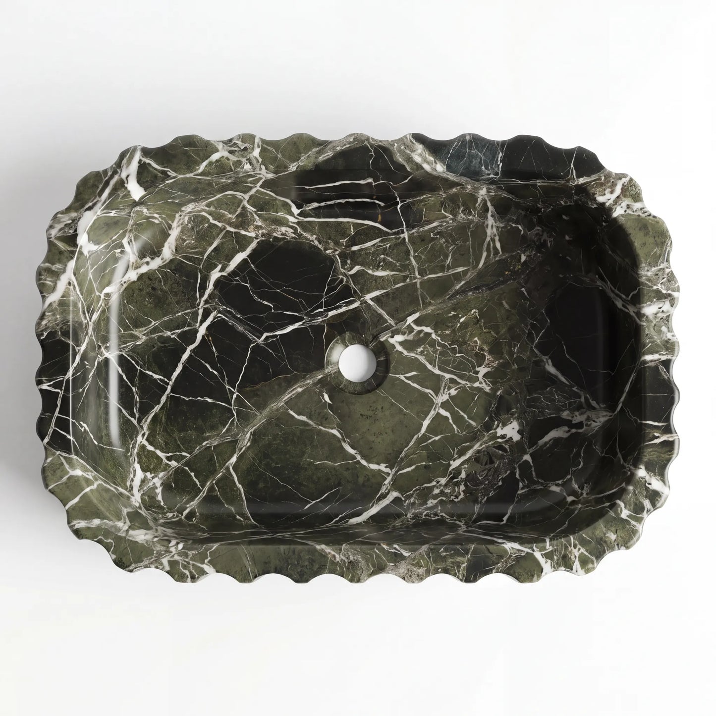 RMD-179 Round Green Marble Vessel Sink Basin