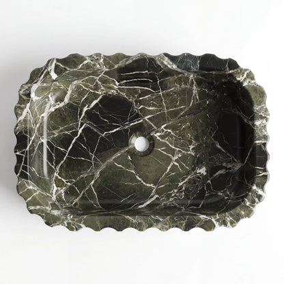 RMD-179 Round Green Marble Vessel Sink Basin