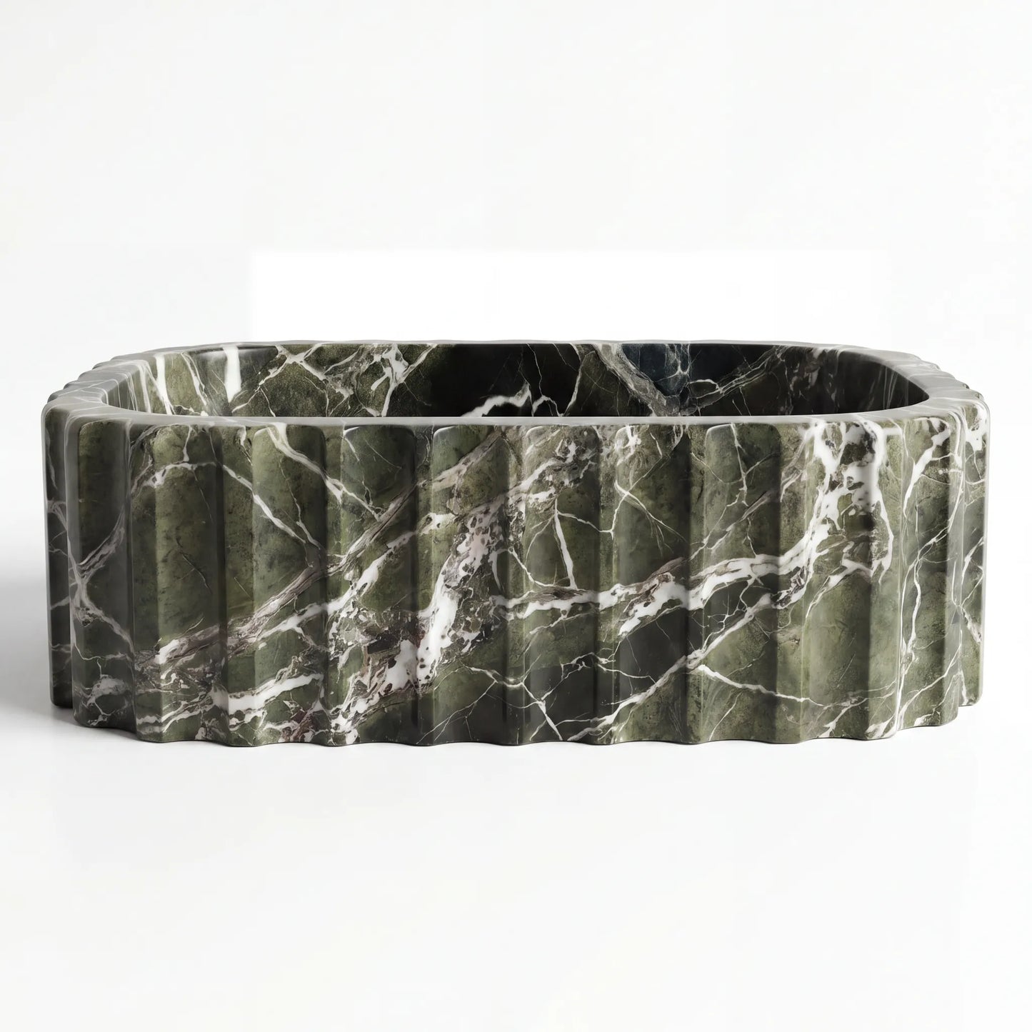 RMD-179 Round Green Marble Vessel Sink Basin