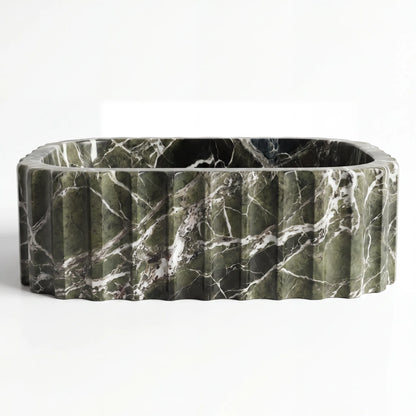 RMD-179 Round Green Marble Vessel Sink Basin