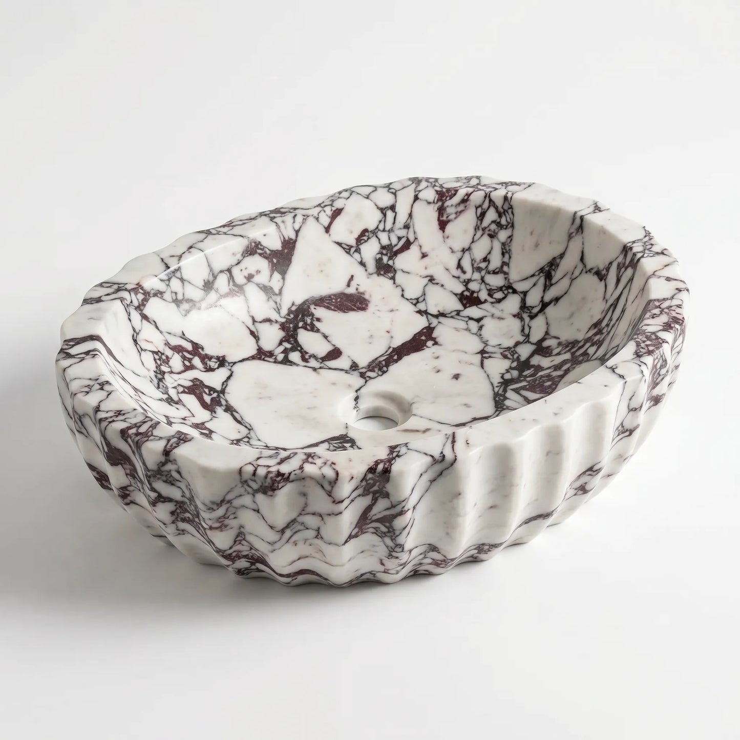 RMD-180  Round Calacatta viola Vessel Sink Basin