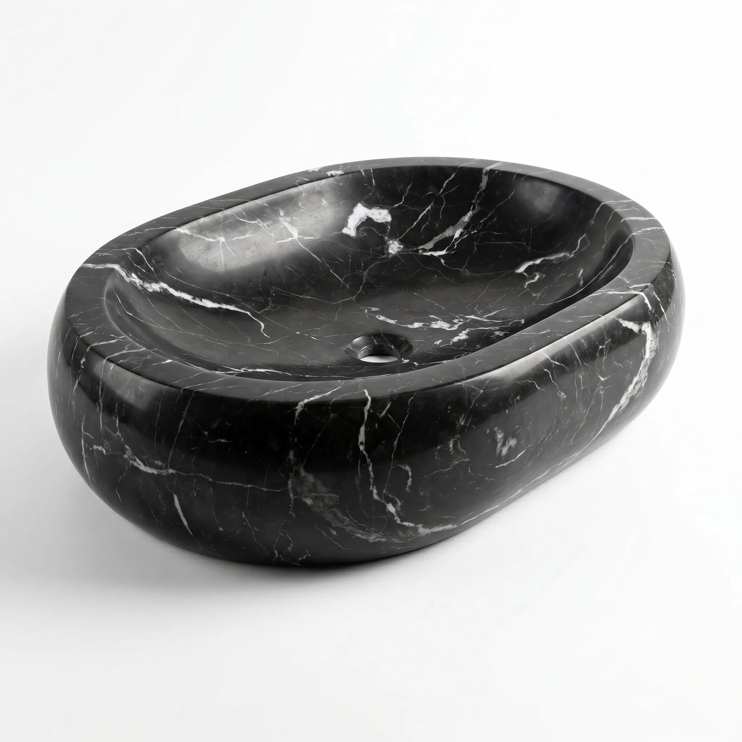 RMD-181 Round Nero Marquina Vessel Sink Basin