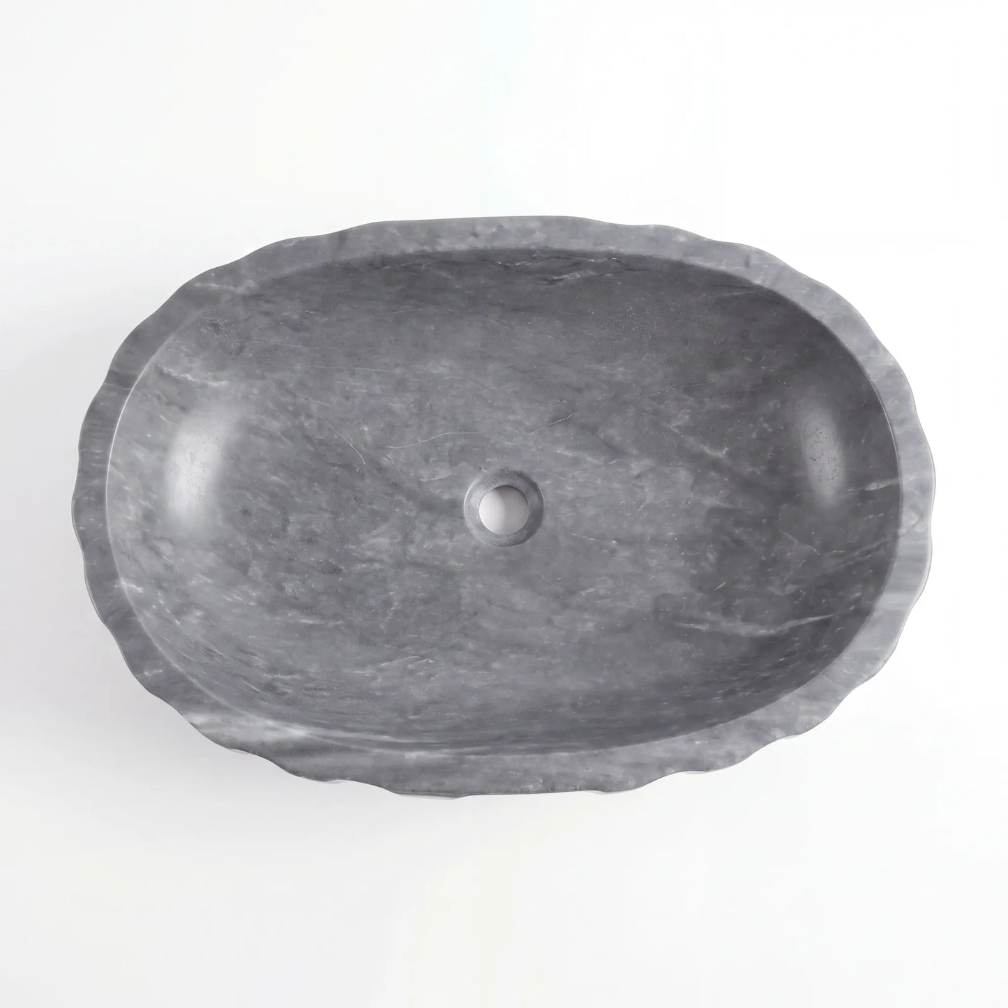 RMD-183 Round Grey Marble Vessel Sink Basin
