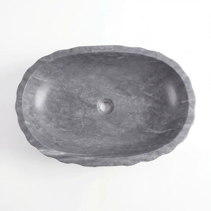 RMD-183 Round Grey Marble Vessel Sink Basin