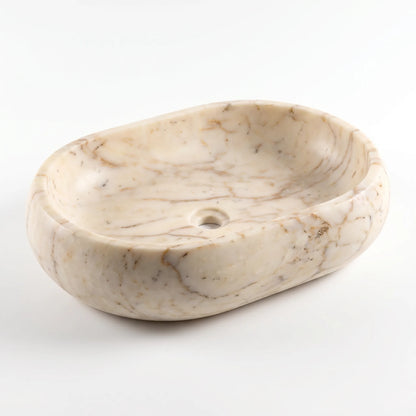 RMD-185 Square Calacatta Gold Vessel Sink Basin