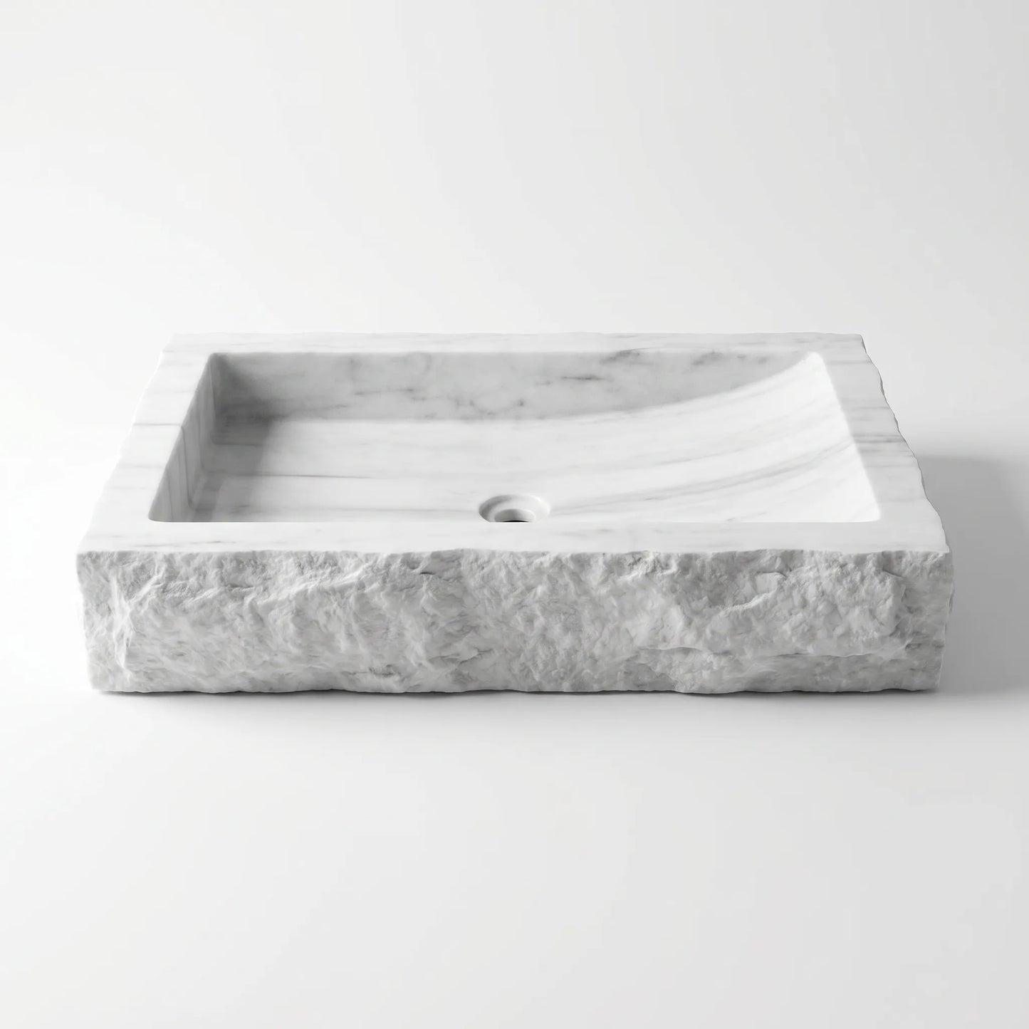 RMD-186 Round Carrara White Vessel Sink Basin