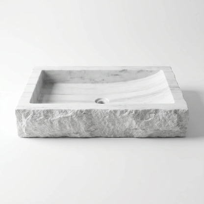 RMD-186 Round Carrara White Vessel Sink Basin