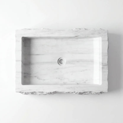 RMD-186 Round Carrara White Vessel Sink Basin