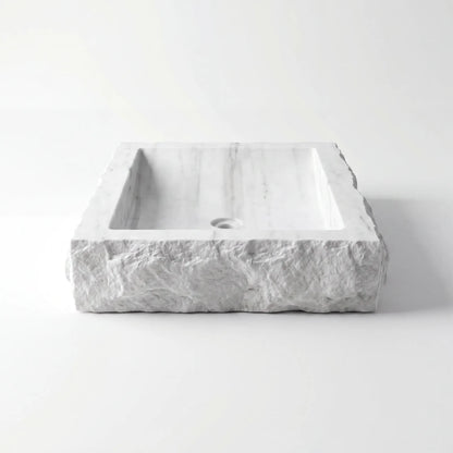 RMD-186 Round Carrara White Vessel Sink Basin
