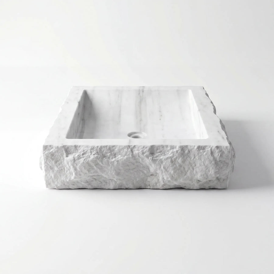 RMD-186 Round Carrara White Vessel Sink Basin