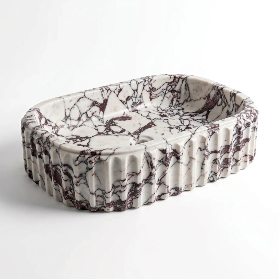 RMD-187  Round Calacatta viola Vessel Sink Basin