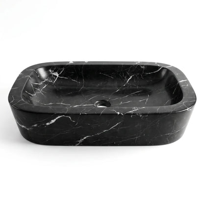 RMD-188 Rectangle Nero Marquina Vessel Sink Basin