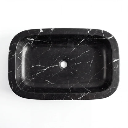 RMD-188 Rectangle Nero Marquina Vessel Sink Basin