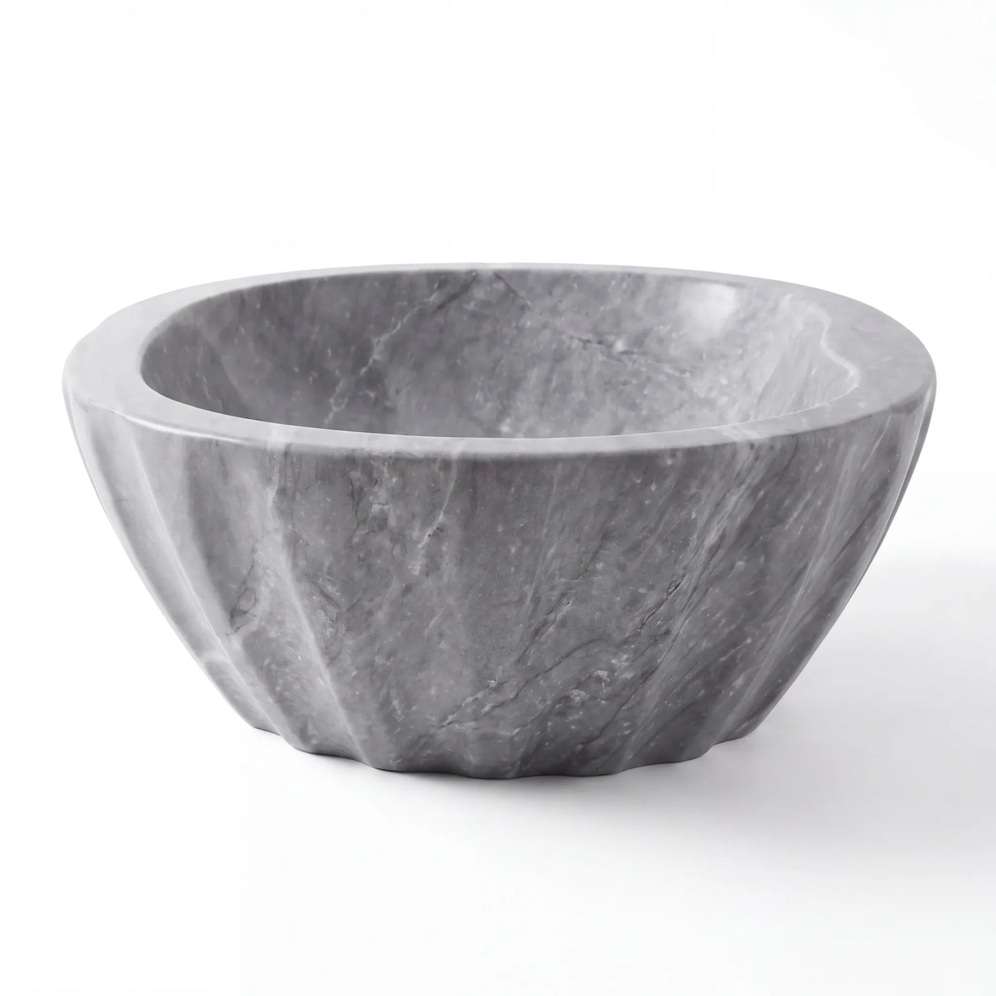 RMD-190 Oval Grey Marble Vessel Sink Basin