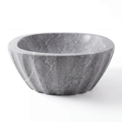 RMD-190 Oval Grey Marble Vessel Sink Basin