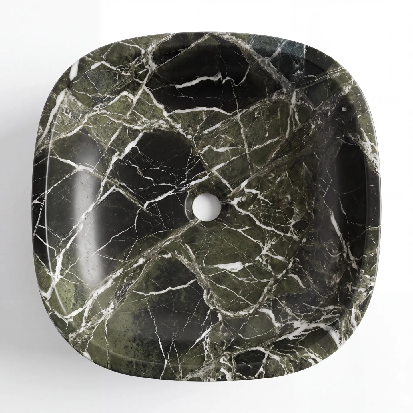 RMD-191 Round Green Marble Vessel Sink Basin