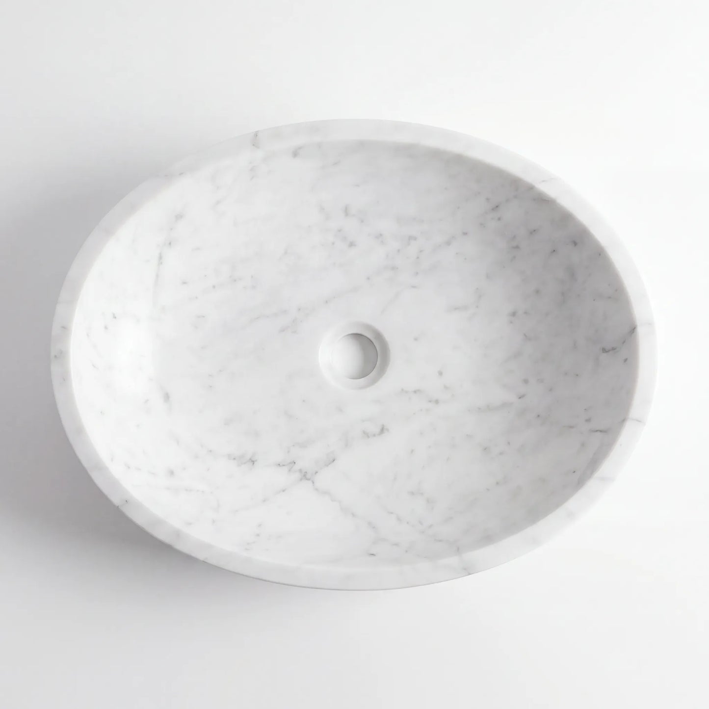 RMD-194 Round Carrara White Vessel Sink Basin