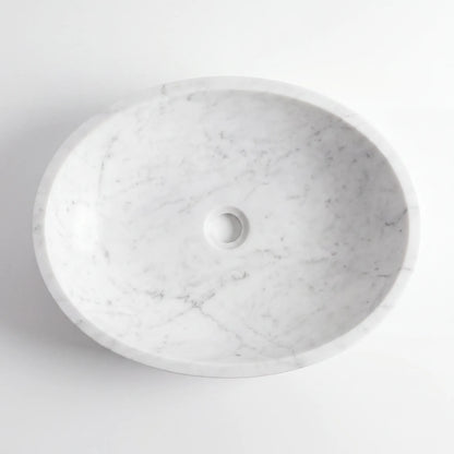 RMD-194 Round Carrara White Vessel Sink Basin