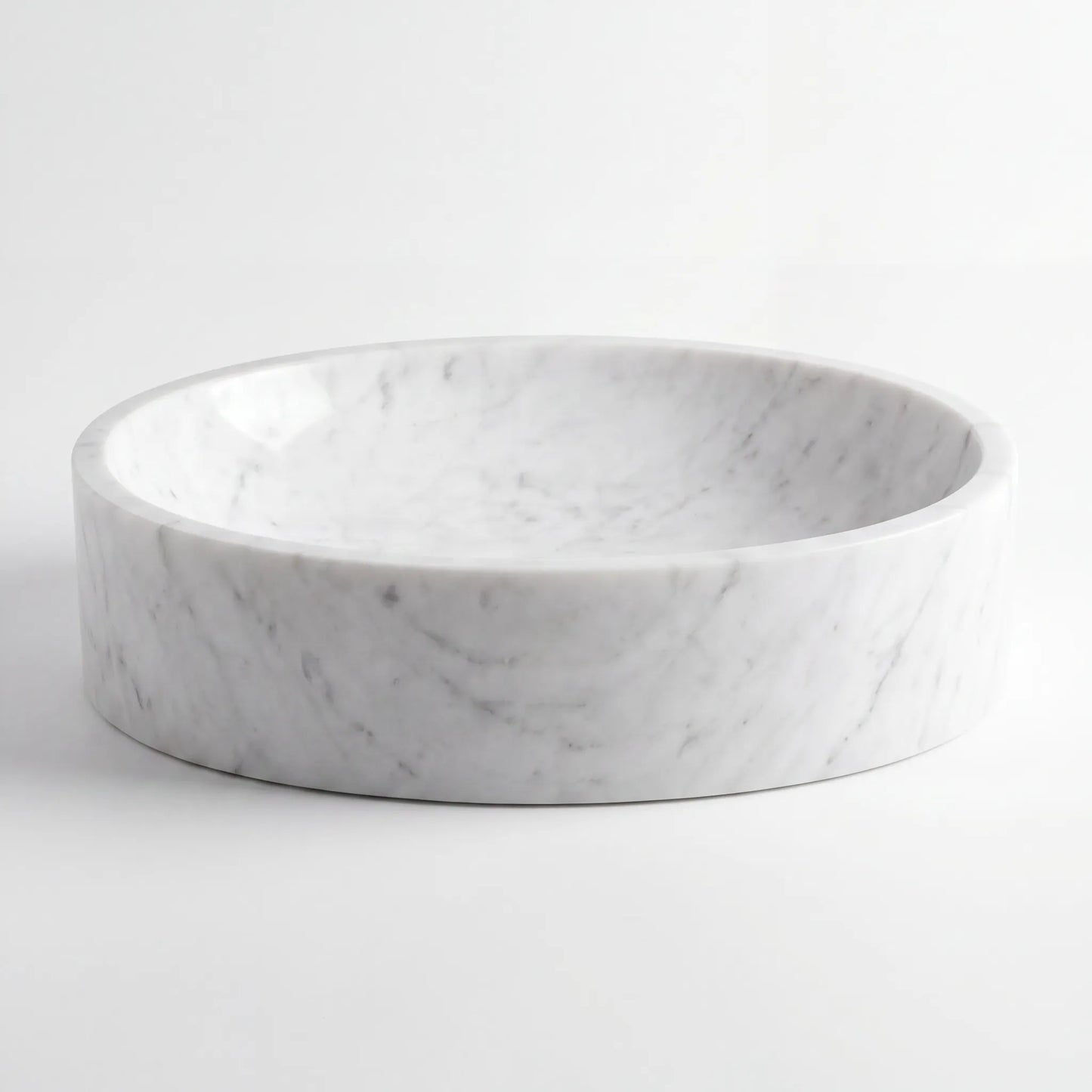 RMD-194 Round Carrara White Vessel Sink Basin