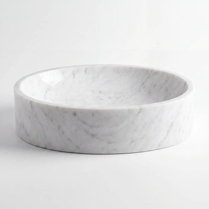 RMD-194 Round Carrara White Vessel Sink Basin