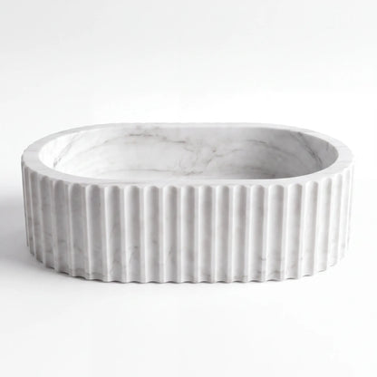 RMD-195  Round Carrara white Vessel Sink Basin